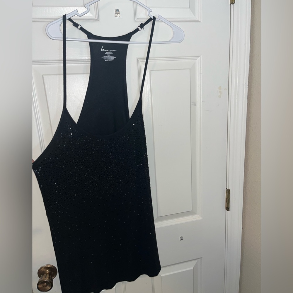 LB Sparkle Rhinestone Racerback Tank Sz 14/16